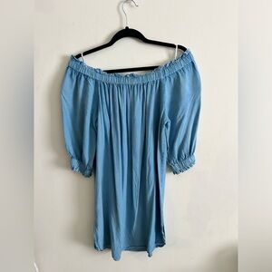 Style envy off the shoulder Jean dress